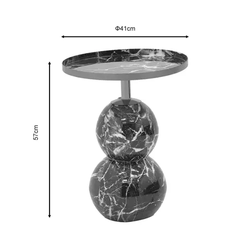 287-000009 Помошна масичка Dearest Inart црна D41x57cm