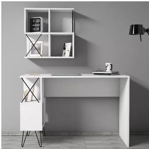 845HCT3831 Работно биро + Полица за книги + Ѕидна полица KANBERA