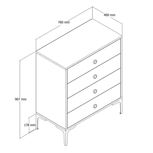 845HCT1203 Комода Lizbon 538 - Walnut, White