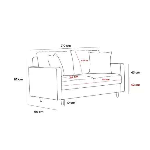 825BLC2779 Софа Eva - Anthracite