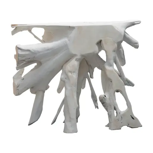 238-000006 Console Lyle рачно изработено масивно дрво бело 100x38x80cm