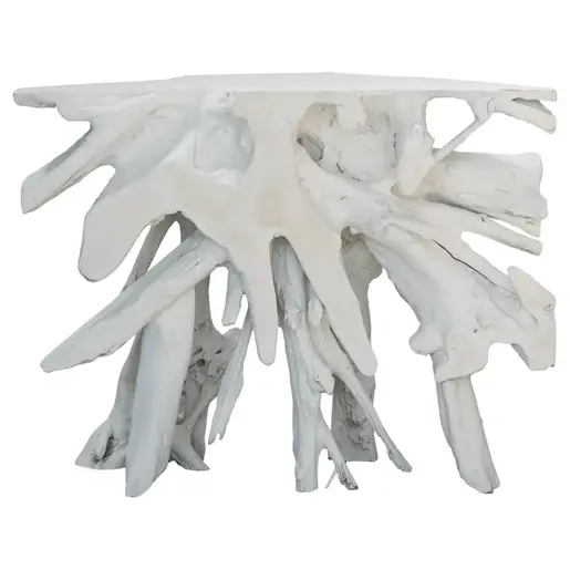 238-000006 Console Lyle рачно изработено масивно дрво бело 100x38x80cm