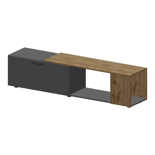 361-000099 Сет за дневна соба Poelfy темна сива-даб 170x37.5x42cm