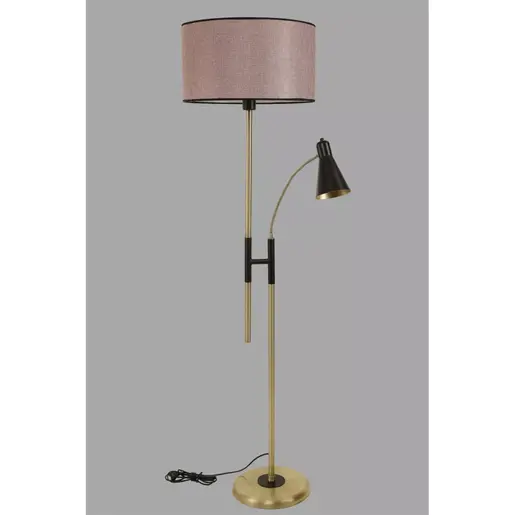 534LUN4275 Подна ламба Forza Eskitme Lambader Silindir Hasır Gül Kurusu Abajurlu