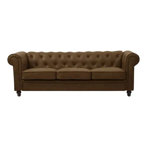 074-000057 Incredible тросед Chesterfield антик кафеава ткаенина