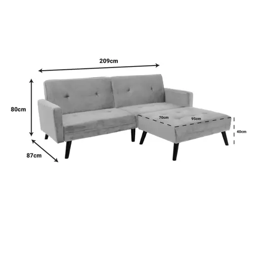 035-000086 Dream софа-кревет со табуретка rotten apple сомот