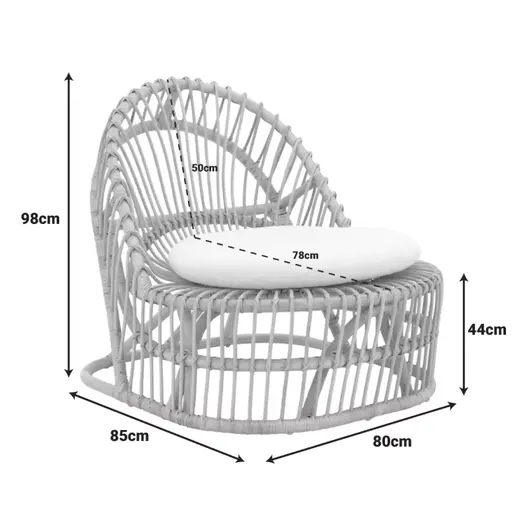 343-000095 Фотелја Tromso натурал 80x85x98cm