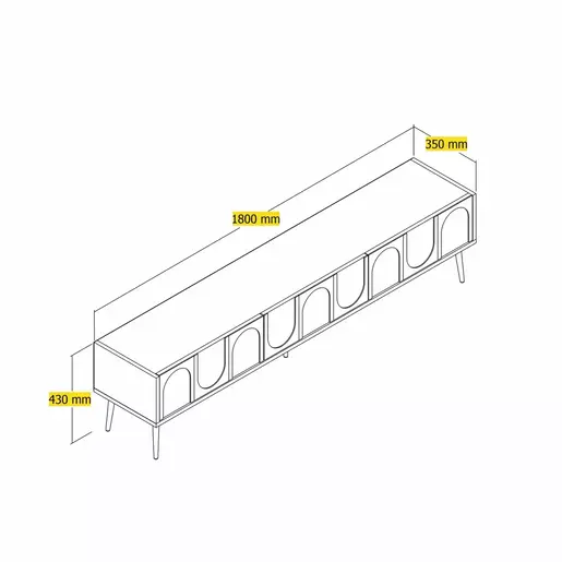 845HCT5590 Тв комода Lyon 43 - Cream, Gold