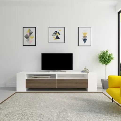 875ZNA3034 Тв комода Sosruko - White, Walnut