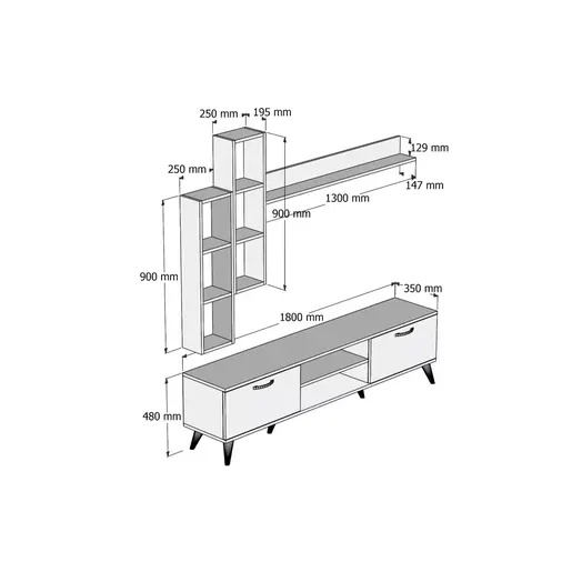 616TNM1809 Тв комода TVU0303