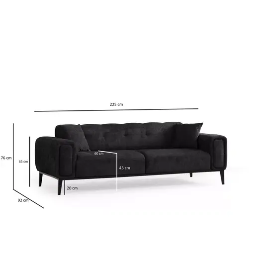 560ARE2361 Софа Athena 3 Seater - Black