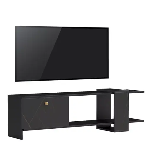 230-000064 Standi ТВ комода црна-црн мермер