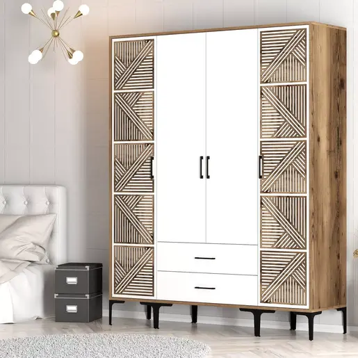 845HCT5470 Плакар Kumsal PTP - Walnut, White