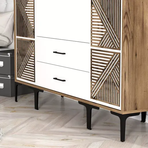 845HCT5470 Плакар Kumsal PTP - Walnut, White