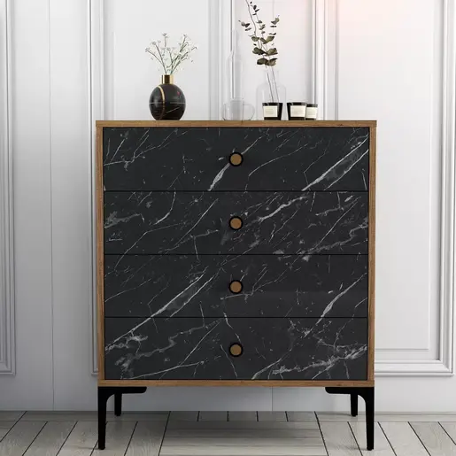 845HCT1206 Комода Lizbon 541 - Walnut, Black