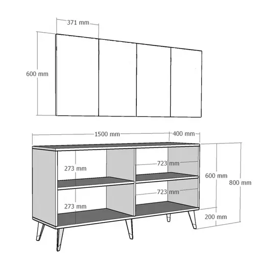 475OLV2682 Комода Isil - White, Gold