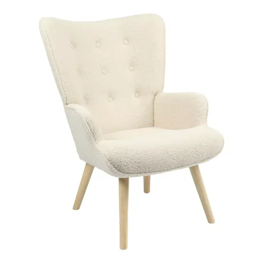 255-000021 Фотелја Fluffy  теди ткаенина крем 5x69x96см