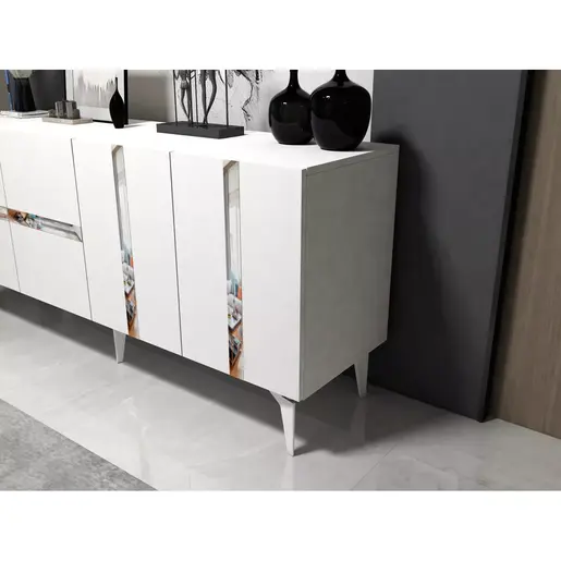 475OLV2774 Комода Vania - White, Silver