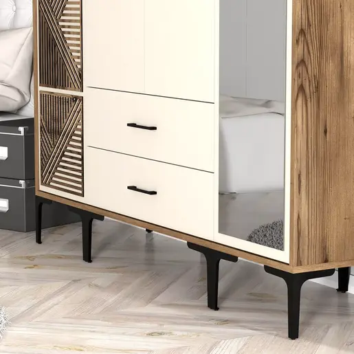 845HCT5466 Плакар Kumsal PTR - Walnut, Cream