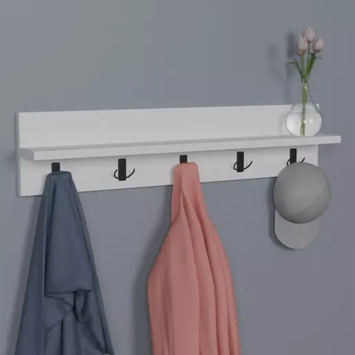 321-000055 Закачалка Esform бела 80x11x18cm