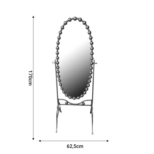 295-000010 Огледало Mirror Inart црна 63.5x50x171cm