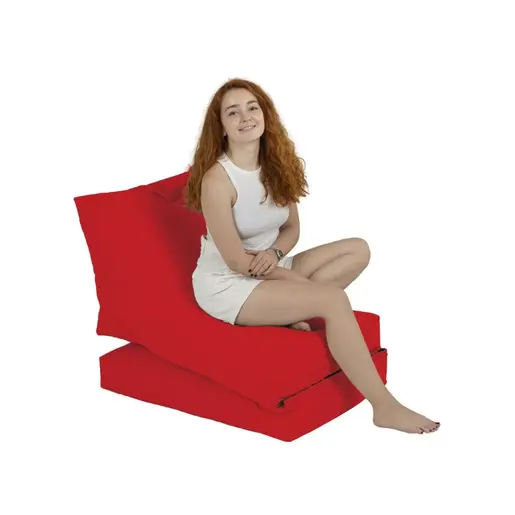 248FRN1210 Bean Bag Siesta Sofa Bed Pouf - Red
