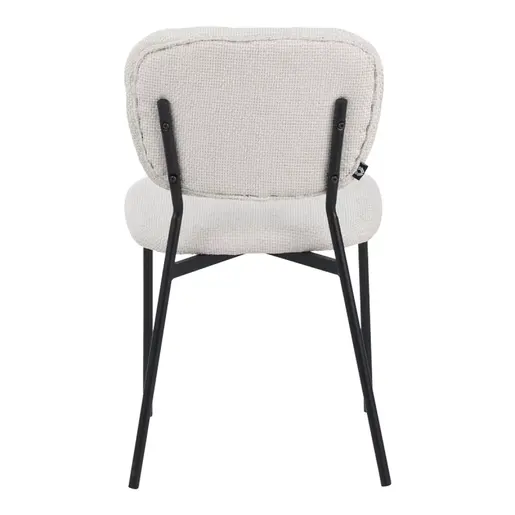 029-000305 Cathair столица bouclé ткаенина во беж боја со црни метални ногарки 48x53x82cm