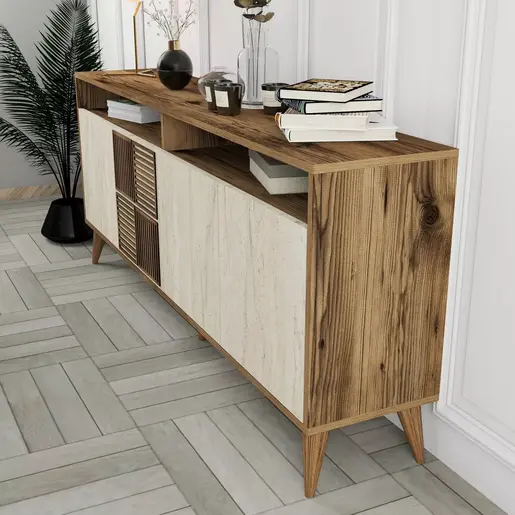 845HCT5606 Комода Milan - Walnut, Travertine