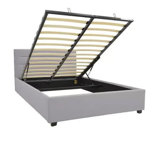 006-000056 Molito pakoworld velvet bed in gray shade with storage space 120x200cm