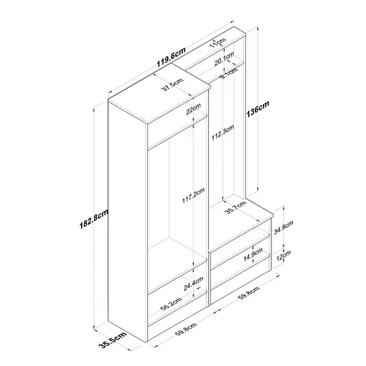 893RAN1727 Плакар за претсобје Hall PM6