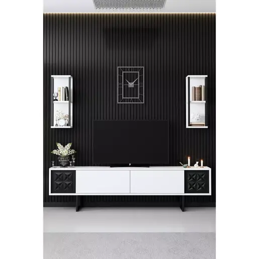 618BLY1140 Тв комода Black Line - White, Black