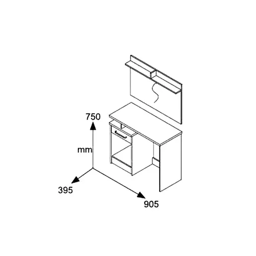 123-000013 Тоалетна маса со огледало Olympus во боја кастиљо-торо