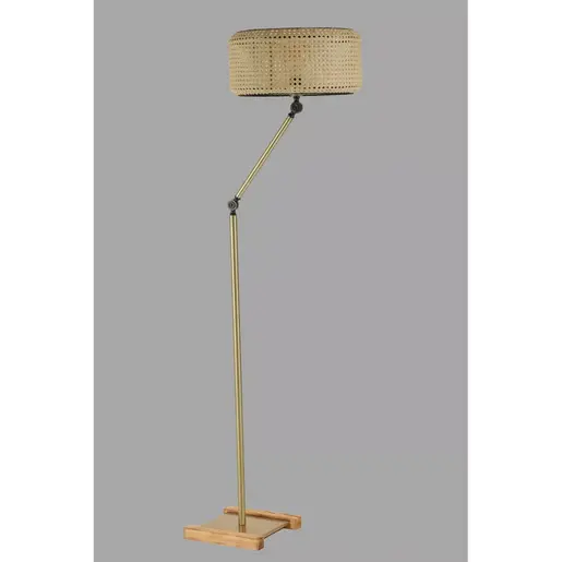 534LUN4446 Подна ламба Milas Eskitme Lambader Silindir Rattan Abajurlu