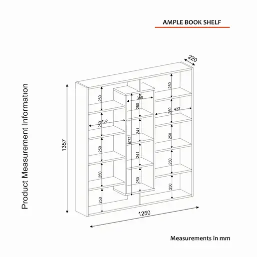 731WAT3602 Полица за книги Ample - Walnut