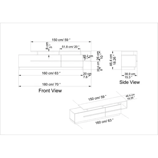 788DEC4038 Тв комода Pia - Cordoba, White