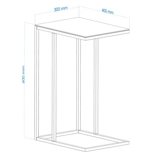 706CLN1158 Помошна масичка Alaska C - Smoked Glass