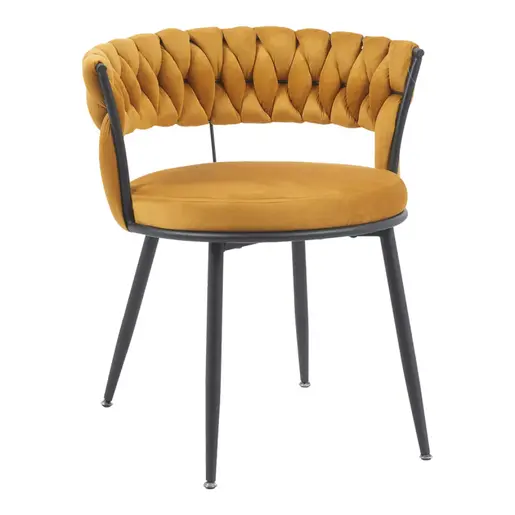 360-000023 Фотелја Alkia жолта 60x57x68cm