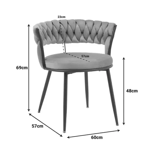 360-000023 Фотелја Alkia жолта 60x57x68cm