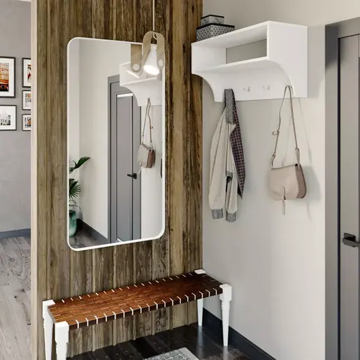 184-000126 Закачалка CROSTA во бела боја 80×28×40 cm