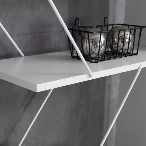 225-000034 Полица за книги Tars Бела 84x24x157cm