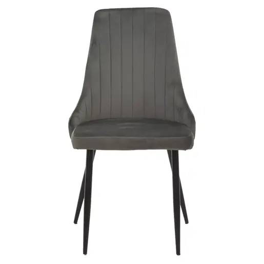 292-000046 Стол Azori кадифе темно сиво-црно метални ногарки 49x55x85cm