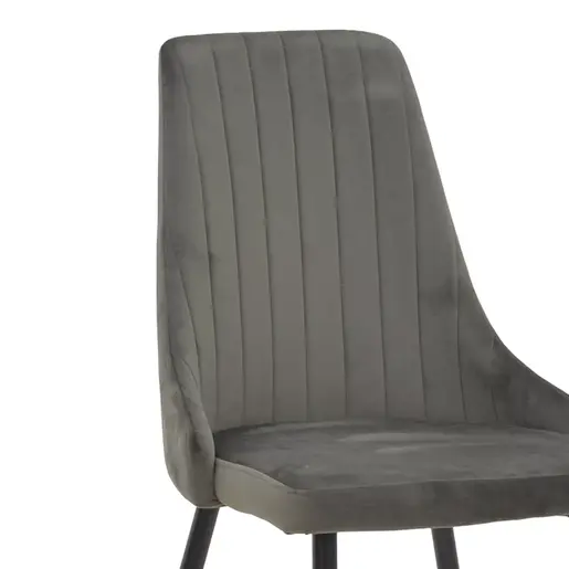 292-000046 Стол Azori кадифе темно сиво-црно метални ногарки 49x55x85cm