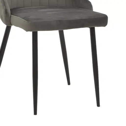 292-000046 Стол Azori кадифе темно сиво-црно метални ногарки 49x55x85cm