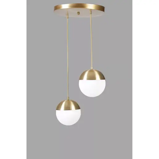 941RTN1221 Лустер Küre 2 Li Tepsili Eskitme Beyaz Camlı Sarkıt