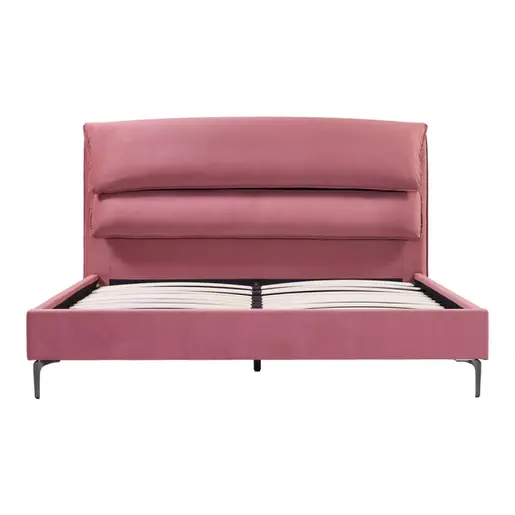 006-000051 Тапациран француски кревет Aryna од меко сомотско платно во боја на труло јаболко, 160x200cm