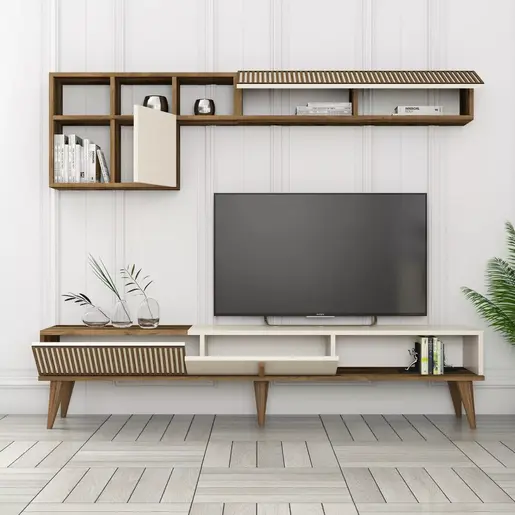 845HCT3110 ТВ Комода Milan TV - Walnut, Cream