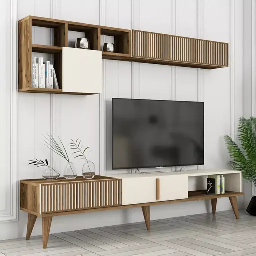 845HCT3110 ТВ Комода Milan TV - Walnut, Cream