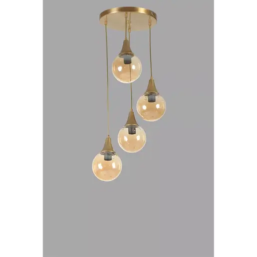 846STL5164 Лустер Afra 4 Lü Tepsili Eskitme Bal Camlı Sarkıt