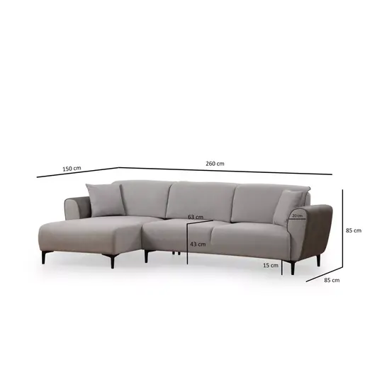 560ARE2233 Аголна гарнитура Aren Left - Grey