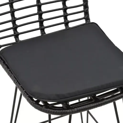 286-000002 Барски стол Наоки  Црн 46x56x110cm